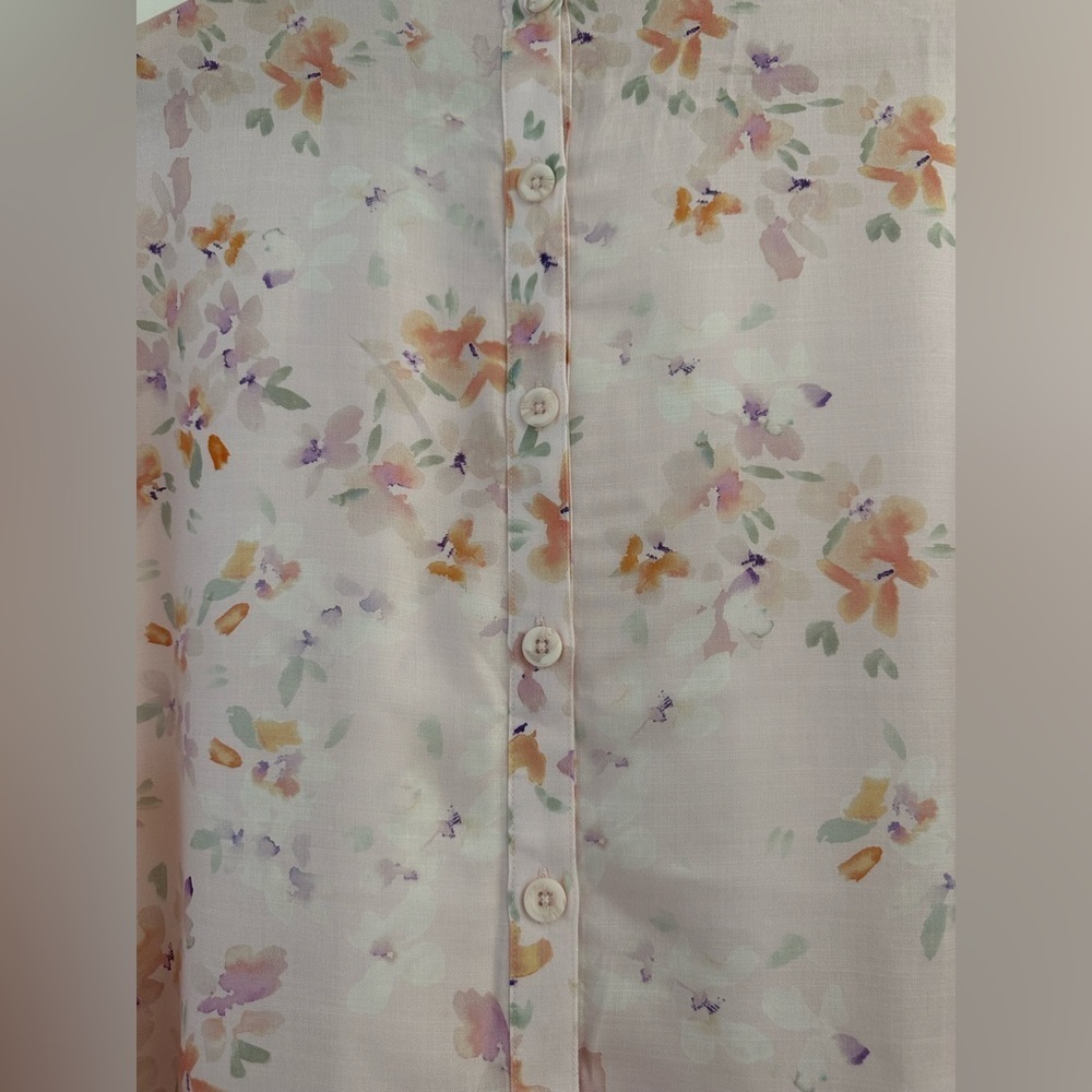 Cloth & Stone Floral Back Button Dress Size L / Pastel Pink - Picture 9 of 11